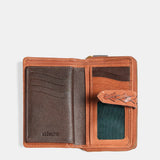 Cartera mediana de mujer en piel cognac