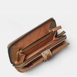 Cartera mediana de mujer en piel verde