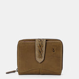 Cartera pequeña de mujer en piel verde