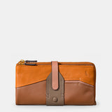 Große Damenbörse aus Cognac-Leder.
