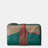 Cartera mediana de mujer en piel verde