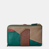 Cartera mediana de mujer en piel verde