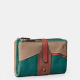 Cartera mediana de mujer en piel verde