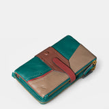 Cartera mediana de mujer en piel verde