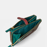 Cartera mediana de mujer en piel verde