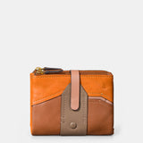 Cartera pequeña de mujer en piel cognac