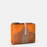Cartera pequeña de mujer en piel cognac
