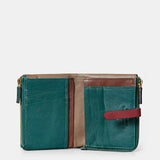 Cartera pequeña de mujer en piel verde