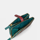 Cartera pequeña de mujer en piel verde