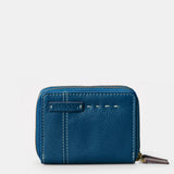 Kleine Damen-Geldbörse aus blauem Leder.