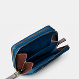 Kleine Damen-Geldbörse aus blauem Leder.