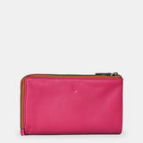 Large women's wallet in fuchsia leather.