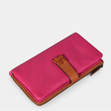 Large women's wallet in fuchsia leather.