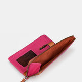 Large women's wallet in fuchsia leather.