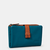 Medium women's wallet in blue leather.