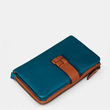 Medium women's wallet in blue leather.