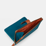Medium women's wallet in blue leather.