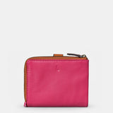Cartera pequeña de mujer en piel fucsia