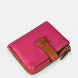 Cartera pequeña de mujer en piel fucsia