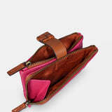 Cartera pequeña de mujer en piel fucsia