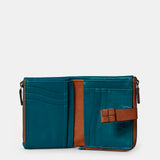 Cartera pequeña de mujer en piel azul