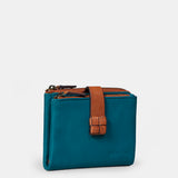 Cartera pequeña de mujer en piel azul