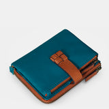 Cartera pequeña de mujer en piel azul