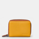 Cartera pequeña de mujer en piel amarilla