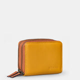 Cartera pequeña de mujer en piel amarilla