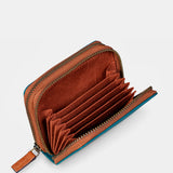 Small women's wallet in blue leather.