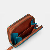 Small women's wallet in blue leather.