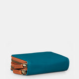 Small women's wallet in blue leather.