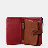 Cartera mediana de mujer en piel roja