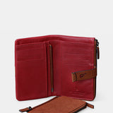 Cartera mediana de mujer en piel roja