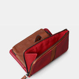 Cartera mediana de mujer en piel roja