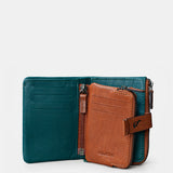 Cartera pequeña de mujer en piel azul
