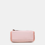 Damentasche aus recyceltem rosa Stoff.