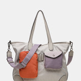 Bolso shopper de mujer en nylon beige