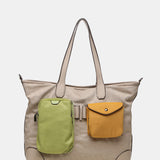 Women's shopper bag in camel nylon