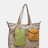Women's shopper bag in camel nylon