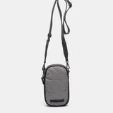 Mobile phone bag in recycled and padded materials, grey