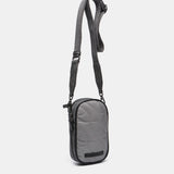 Mobile phone bag in recycled and padded materials, grey