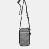 Mobile phone bag in recycled and padded materials, grey