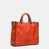 Shopper bag in orange recycled materials