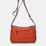 Orange recycled material shoulder bag