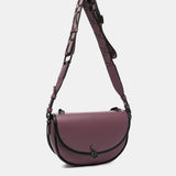 Bandolera media luna en materiales reciclados morada