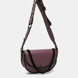 Bandolera media luna en materiales reciclados morada