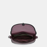 Bandolera media luna en materiales reciclados morada