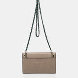 Shoulder bag in recycled materials taupe