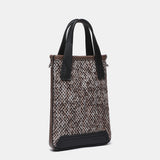 Bolso de mano de tweed en marrón